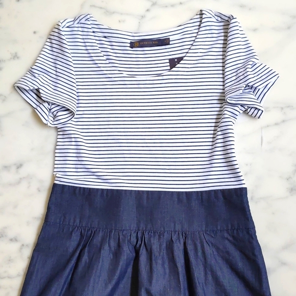 NWT. The Limited Casual Dress with stripes top and lightweight denim bottom. - Picture 3 of 6